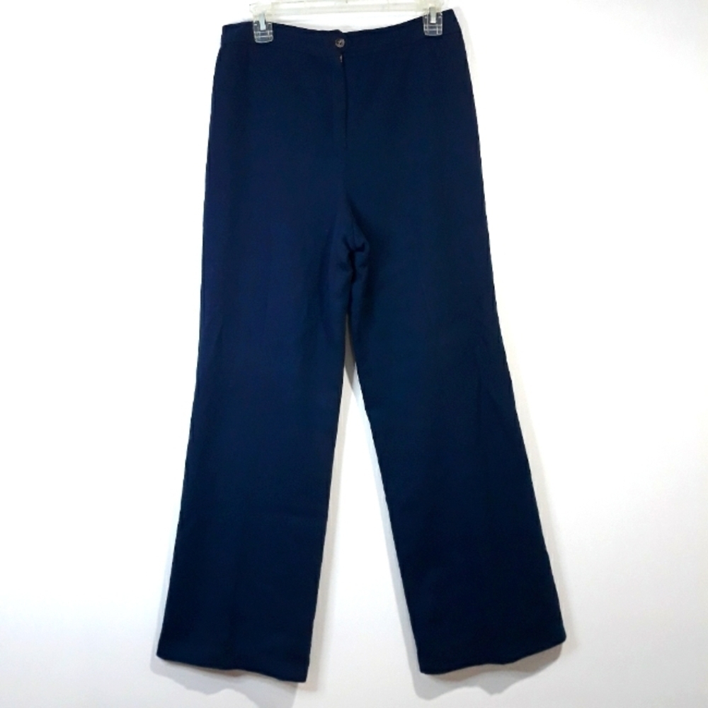 Vintage the Villager women's wool lined navy blue classic style pants size 14